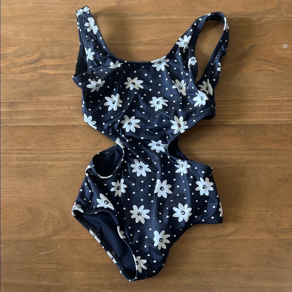 Billabong Kids Swim One Piece - Navy and White Floral